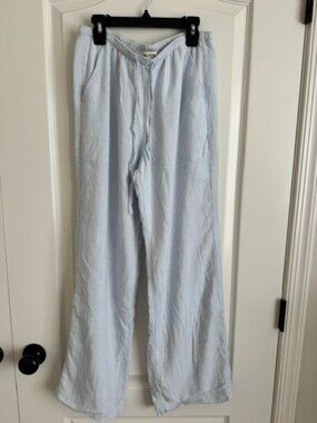 Hollister Adjustable Rise Wide Leg Linen Pants - Front